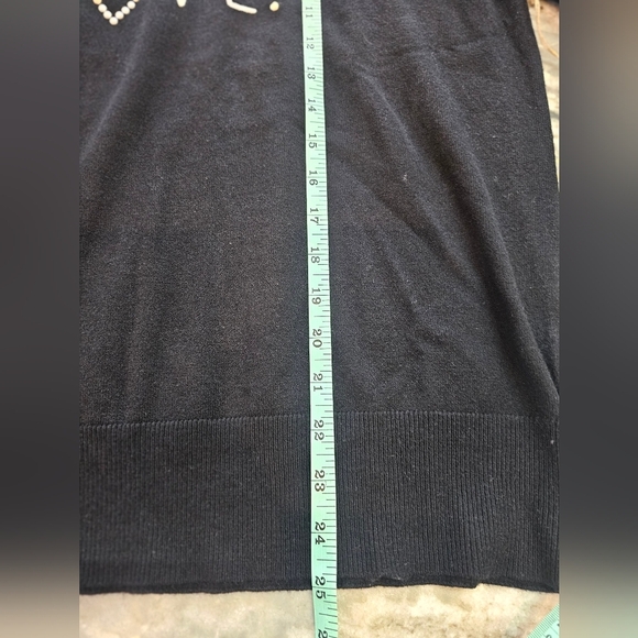 NWT! Rae Dunn Black Puff Sleeve “LOVE” Sweater XL - Picture 11 of 12